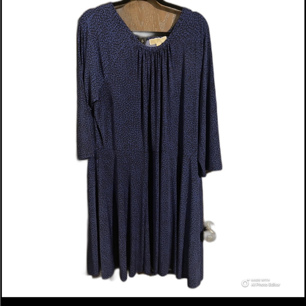 Michael Kors Baby Cheetah Black and Blue Print Dress Size 3x